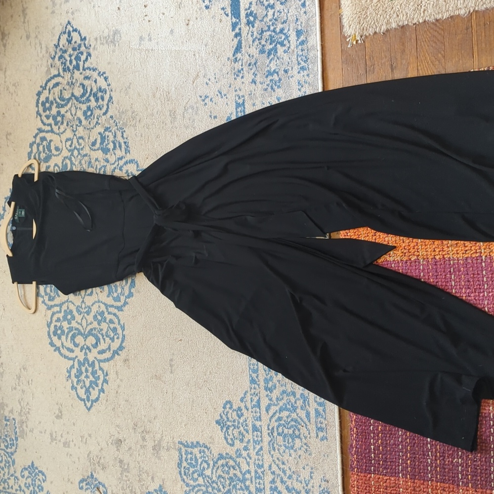 LAUREN RALPH LAUREN LONG JERSEY JUMPER WITH FABRIC BELT Size 14P